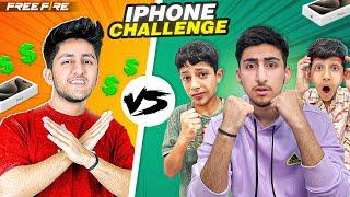 I PHONE CHALLENGE 1 VS 3 WITH 9 YEAR BROTHER WHO WILL WIN ? - GARENA FREE FIRE