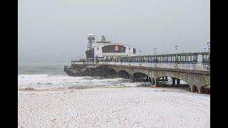 Snow on Bournemouth beach - Dorset coast transformed into a winter wonderland