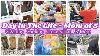 DAY IN THE LIFE OF MOM OF 5 | SUNDAY RESET, CLEANING MOTIVATION, COOKING, AND GROCERY HAUL