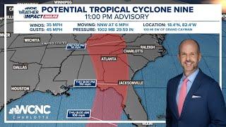 FORECAST: Tracking tropical cyclone's potential impact to the Carolinas