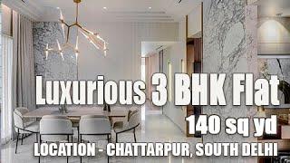 Luxury 3 BHK Flat In Chattarpur South Delhi | Flats Near Metro | 3 BHK Flats for sale in New Delhi