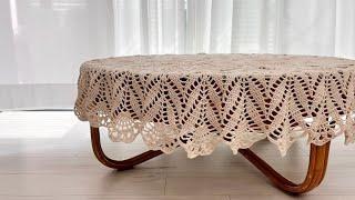 [46-50단]럭셔리 원형 레이스 테이블보 뜨는법/지름133cm/Luxury #Lace Tablecloth #코바늘 #레이스뜨기[중급이상]