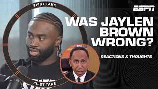 Jaylen Brown CALLED OUT Stephen A. Smith's on his 'unnamed sources' ️ Was he wrong?  | First Take