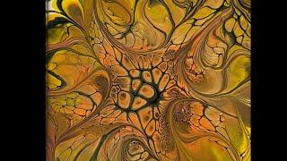 (1199) Modified Bloom Technique~Thicker Pillow~Acrylic Paint Pouring ~Fluid Art