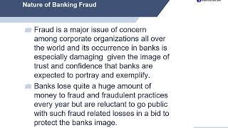 Nature of Banking Frauds