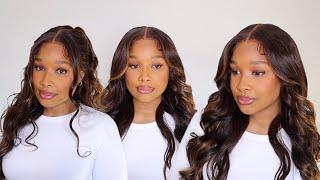 UNICE HAIR| Most Natural Brown Highlight Glueless Loose Wave Wig Install