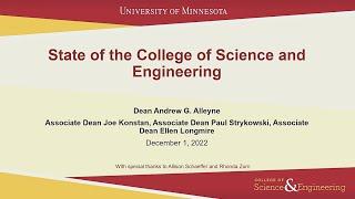 UMN CSE State of the College - Fall 2022