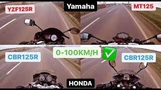 0-100KM/H YAMAHA MT.125-YZF.R125 (2015-2009) HONDA CBR.125R (2004-2015)