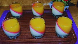 Orange Panna Cotta dessert ! dessert recipe at home delicious ! en 5 minutes quick and easy !