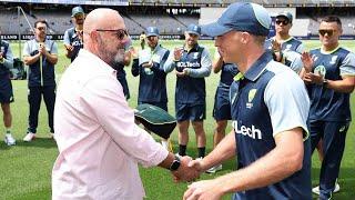 McSweeney receives Baggy Green No.467 from Lehmann | Australia v India 2024-25