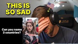 American reacts to: American's Can't Answer Simple Questions