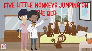 Five Little Monkeys Jumping On The Bed Nursery Rhyme My Little Learner Tv