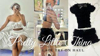 OH MY  PRETTYLITTLETHING SEXY LACE OUTFITS TRY ON HAUL | HUGE DISCOUNTS INCLUDED 