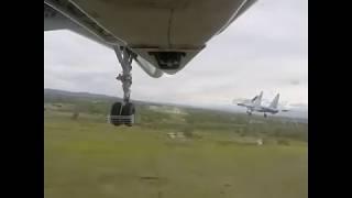 Su-30M2 landing at Tsentralnaya Uglovaya