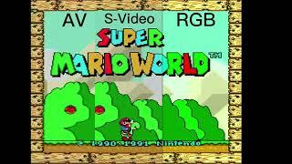 SNES 1chip 03 - AV vs S-VIDEO vs RGB (side by side comparision)