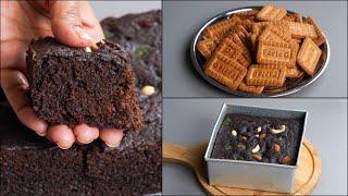 If You Have Biscuits At Your Home You Can Make This Easy Chocolate Cake Recipe | Eggless Cake Recipe