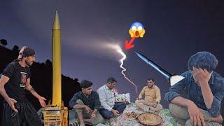 War in the Middle East and nomadic life in the mountains with the sight of missiles