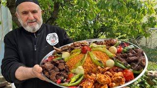 I'M PREPARING A HUGE PLATE OF MIXED SHISH KEBAB  Garden Barbecue ️ Recipe ASMR