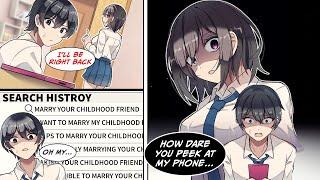 [Manga Dub] I saw the search history on my childhood friend's phone... I thought she hated me...!?