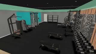 Custom gym design 3D model rendering