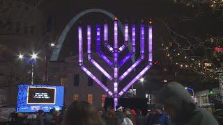 St. Louis Jewish community welcomes start of Hanukkah with lighting of Staenberg Menorah