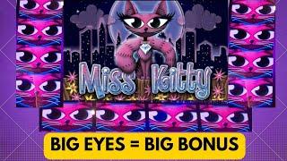 Big Eyes=Big Bonuses on Miss Kitty, Dragon Link, Tarzan City of Gold & More Slot Machines!