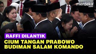 Momen Spesial Pelantikan, Raffi Cium Tangan Prabowo dan Budiman Sudjatmiko Salam Komando