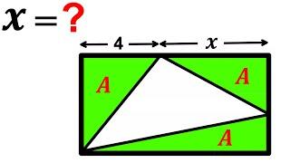 Can you find the length X? | (Rectangle) | #math #maths | #geometry