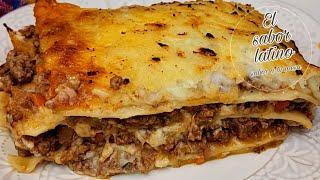 Lasaña de Carne y Queso ¡Receta Fácil Rápida y Deliciosa!-El sabor latino