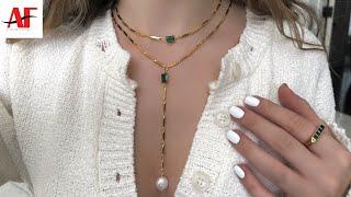 DIY Lariat Necklace | step by step tutorial, all jewelry supplies included