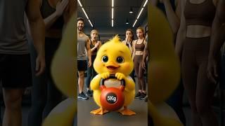 The cute Duck buys a kettlebell for chubby baby to work out! #shorts  #cute #duck #pets #cartoon