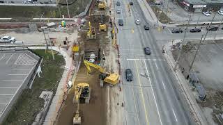 Hurontario LRT - Sewer line work at Cooksville GO.