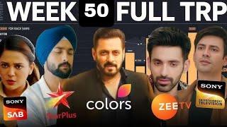 Full trp Week 50 2024 ! Star plas ,dangal tv, star bhart ,zee tv ,sab tv ,colors tv,12/24!