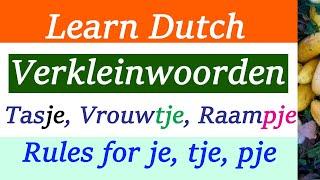 Verkleinwoorden rules and examples in English | Learn Dutch advance | Inburgering exam cursus