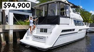 ONLY $94,900 Yacht-Home! 1998 Carver 405 Aft Cabin Motor Yacht Tour