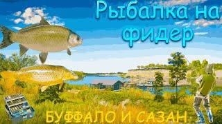 Сазан и Буффало  на Ахтубе.Ловля  на фидер - Русская Рыбалка 4