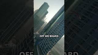 Wakeskating off of a Rooftop
