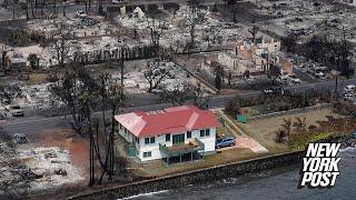 Single home surrounded by burned-out destruction somehow survives Maui wildfires