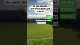 Top Affordable MBA Universities in Canada 