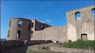 Sweden, Walking tour of a large castle ruin. The Borgholm Castle ruin on Öland