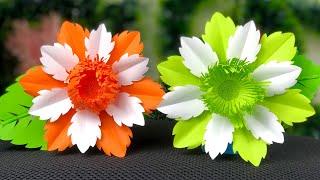 NEW !! Beautiful Paper Flower Making | Paper Crafts For School | Home Decor | Crafts DIY