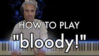 "bloody!" (ultra slowed) PIANO TUTORIAL | m4gn & dj oliver mendes