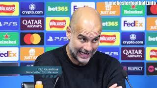 Pep Guardiola answers questions about Inter Milan in Italian