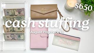 CASH ENVELOPE STUFFING | AUGUST 2024 PAYCHECK #1 | Budget With Me | MONETS MONEY