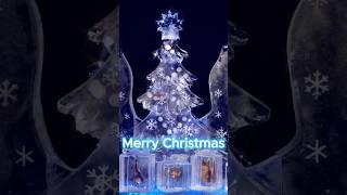 Merry Christmas ice sculpture #christmas #christmastree #iceart