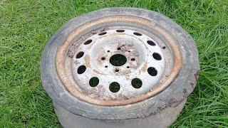 Stove for a cauldron made from car rims