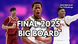 Revealing my FINAL 2025 NBA Draft Top 70 Big Board