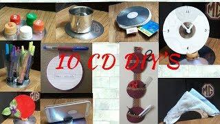 10 ways to reuse cd | cd life hacks | 10 cd diy | cd crafts| cd hacks | cd diy
