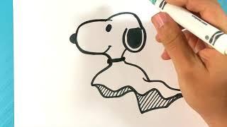EASY How to Draw SNOOPY NIGHTMARE BEFORE CHRISTMAS - Halloween Drawings