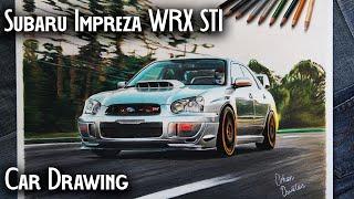 Subaru Impreza WRX STI Blobeye Car Drawing